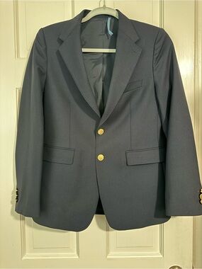 Vineyard Vines Navy Two-Button Blazer with Gold Buttons